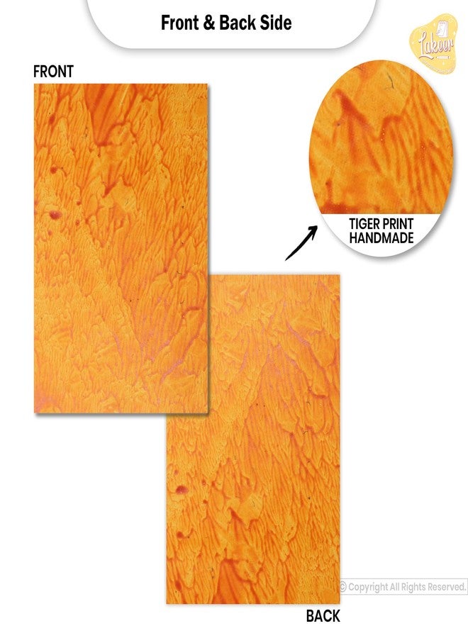 Lakeer A4 Handmade Paper -Tiger Design, 5 Colours X 2 Sheets Each, Pack of 10 Sheets, for Art & Craft, Decoration, Greeting Card, Envelop Making, Etc - Image 4